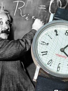 Vintage Einstein's theory of relativity watch with leather strap